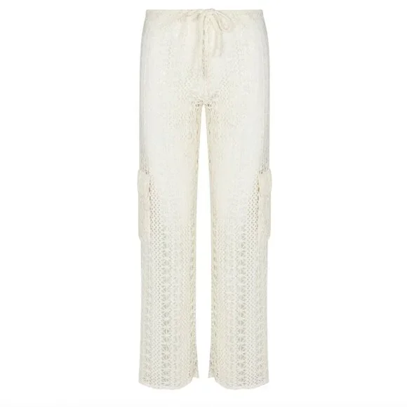 Heart Of Sun Bahia Beige Crochet Cargo Pants - Picture 2 of 8